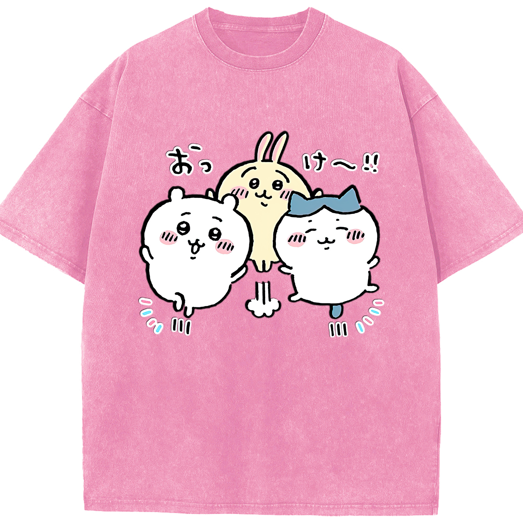 （画像用） ちいかわ ちいかわ Chii-kawa chiikawa 綿100% ヴィンテージ風 半袖Tシャツ（フロントプリント）